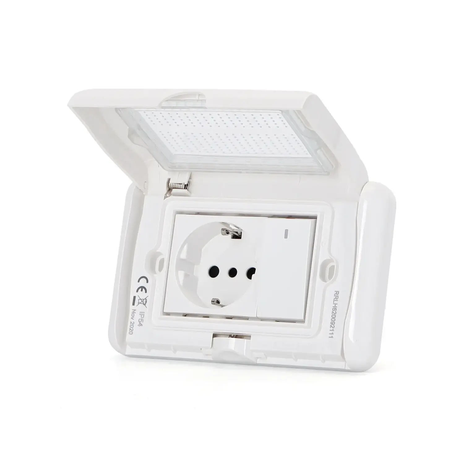 foto del prodotto aigostar placca stagna coperchio idrobox 3 posti presa scuko e interruttore