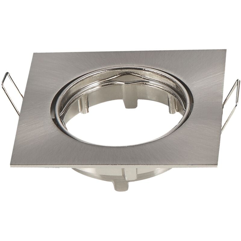 foto del prodotto aigostar portafaretto orientabile gu10 mr16 da incasso 82x82mm nickel satinato quadrato