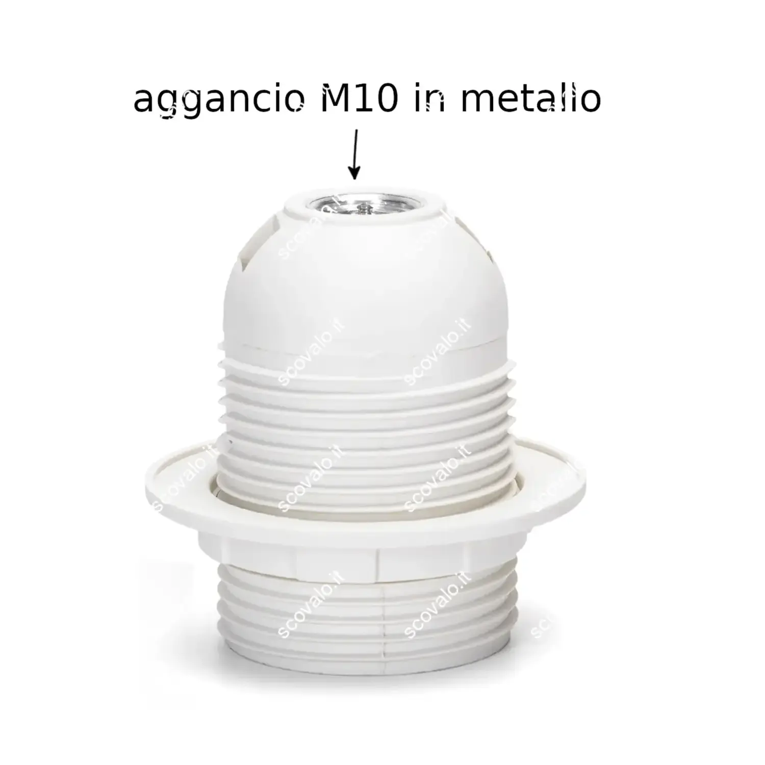 foto del prodotto aigostar portalampada con ghiera e27 bianco