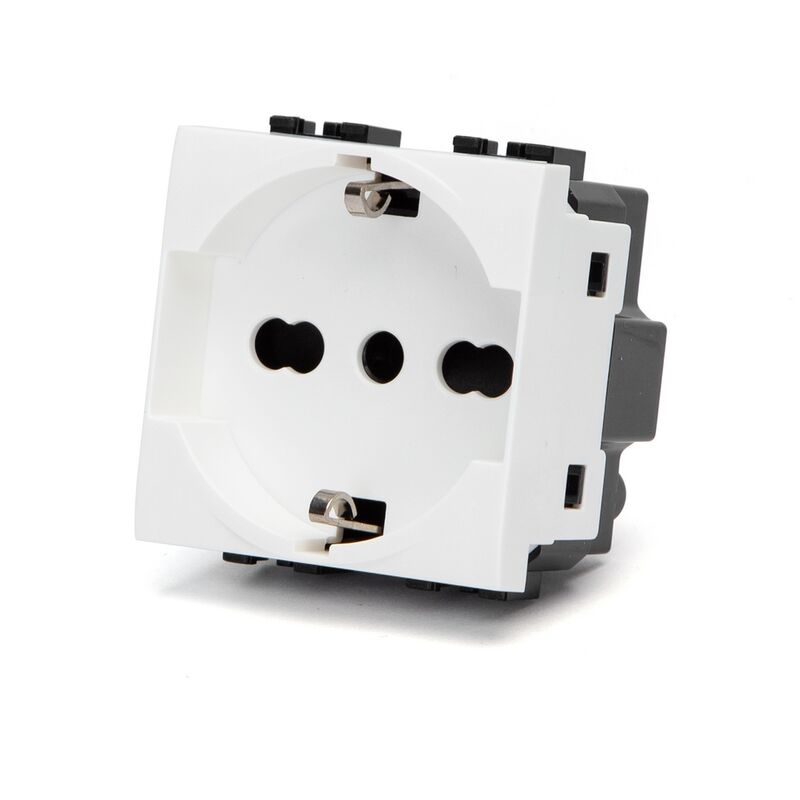 foto del prodotto aigostar presa schuko bipasso 16a bianca compatibile anche con bticino livinglight
