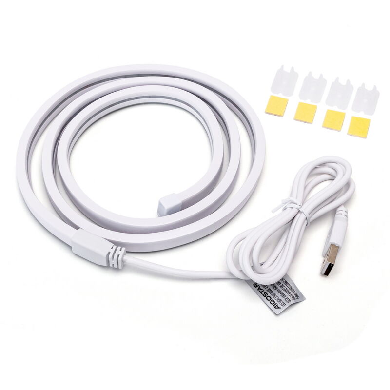 foto del prodotto aigostar striscia led flessibile neon flex modellabile 5v 4,9w 1 metro ip65 bianco caldo 3000k