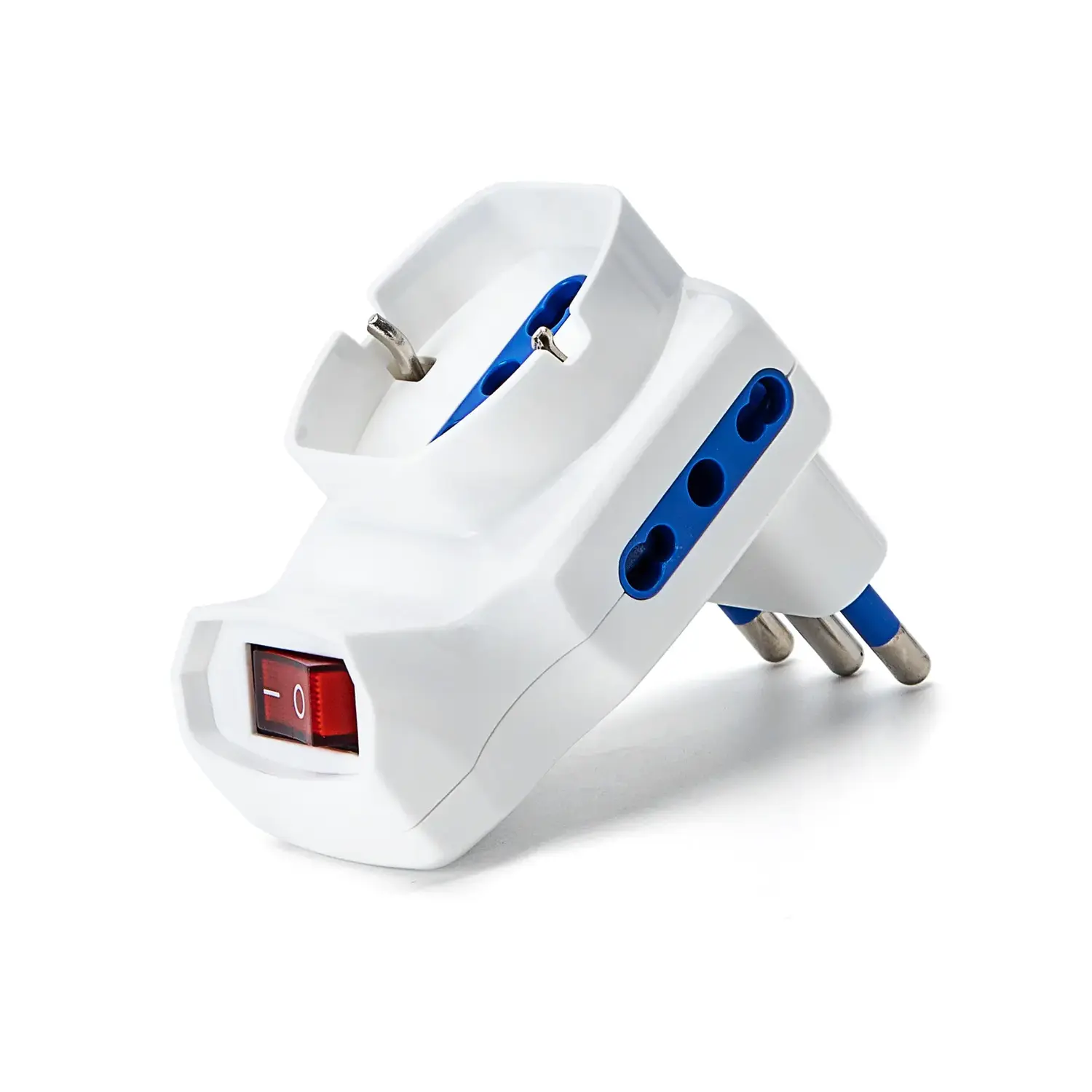 foto del prodotto aigostar tripla elettrica 3 prese bipasso 1 schuko con interruttore bianco