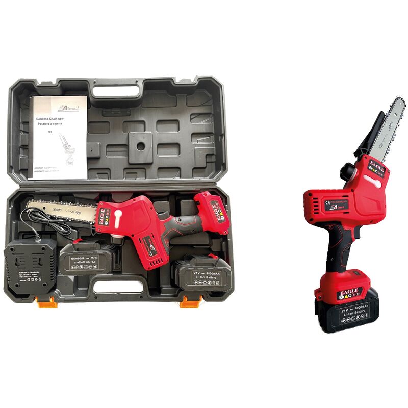 foto del prodotto aima italy sega a batteria litio 21v 4.0ah mod. eagle lama carving 18cm professionale con valigetta