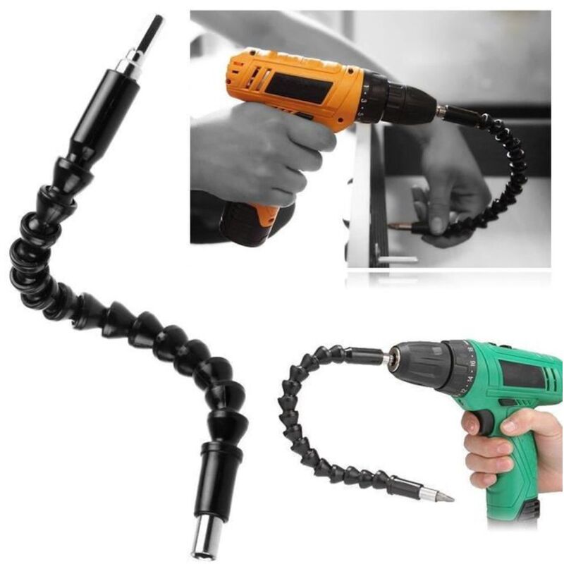 foto del prodotto aiperq 1 pz 295mm albero di prolunga flessibile per punte da trapano cacciavite elettrico nero