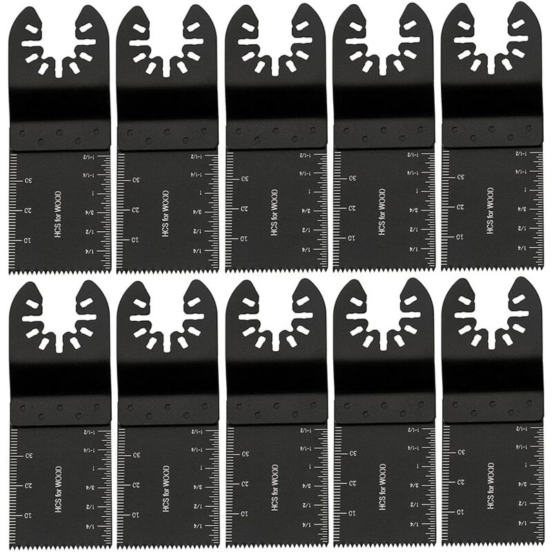 foto del prodotto aiperq 10 pezzi 34mm lame multi utensile lama oscillante multi uso acciaio al carbonio strumenti fai da te per segare, tagliare, raschiare,