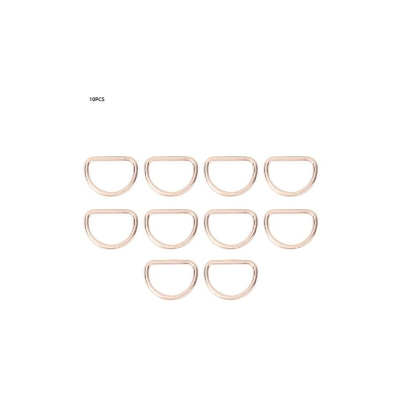 foto del prodotto aiperq 10 pezzi anelli a d in lega da 15 mm oro per borse, cinture, abbigliamento, regolatore per cinturini senza cuciture, accessorio da cucito