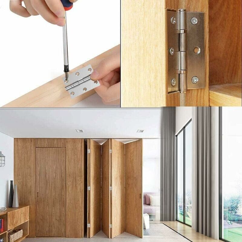 foto del prodotto aiperq 10 pezzi cerniere per porte, cerniere in acciaio inox, cerniere invisibili, cerniere piatte, ante di armadi piccole