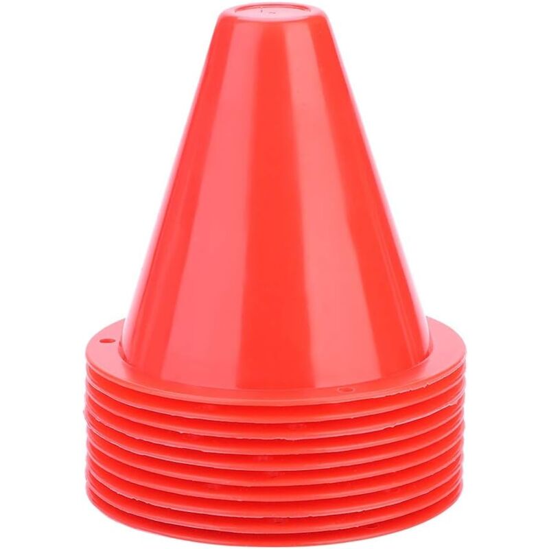 foto del prodotto aiperq 10 pezzi cono di segnale, accessori per portamarcatori in plastica per coni da calcio 8,508,50 cm rosso 