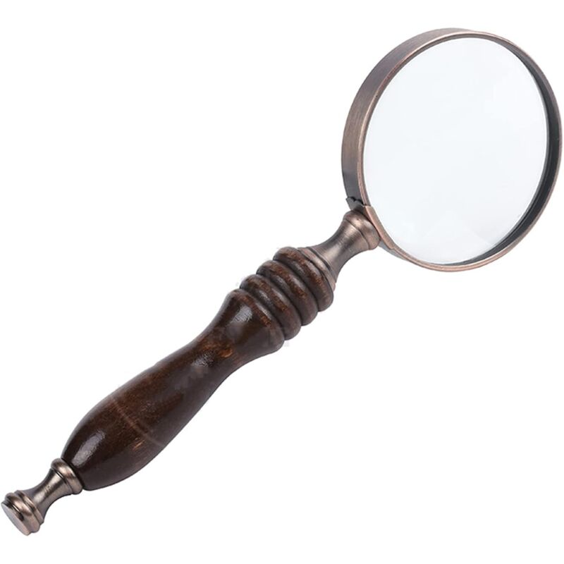 foto del prodotto aiperq 10x lente di ingrandimento portatile retro nostalgico classico stile lente di ingrandimento manico in ebano strumento di aiuto alla lettura