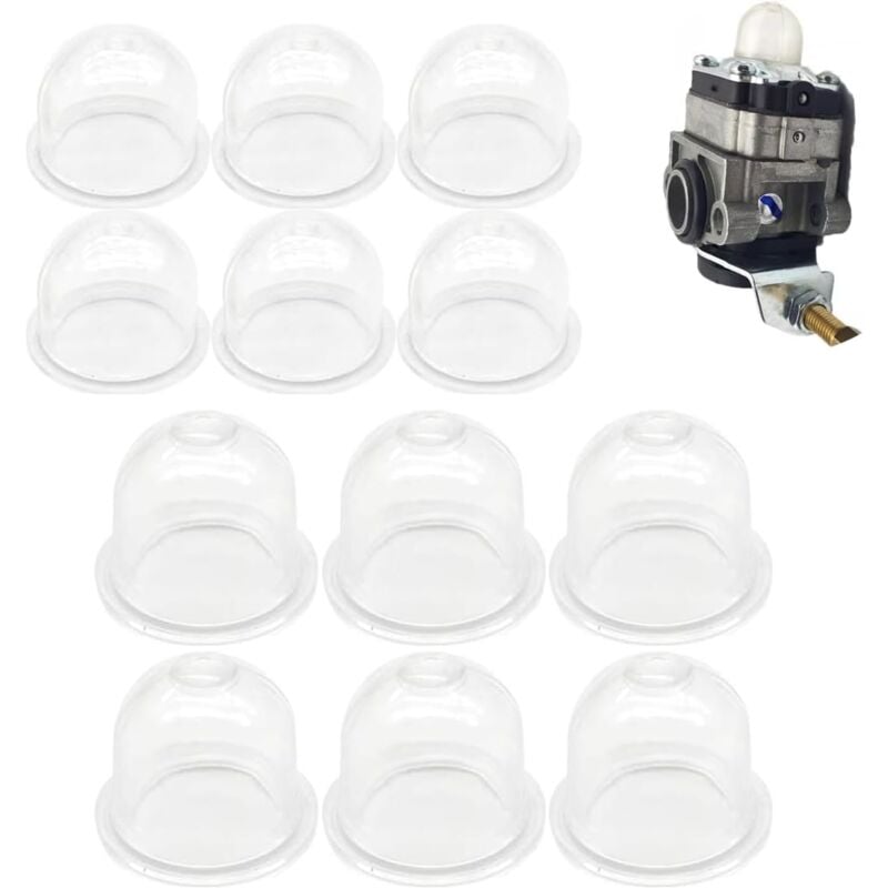 foto del prodotto aiperq 12 pompe di adescamento bianche da 19 mm e 22 mm, coppa dell olio trasparente per carburatore, tagliasiepi, motosega a benzina, soffiatore.