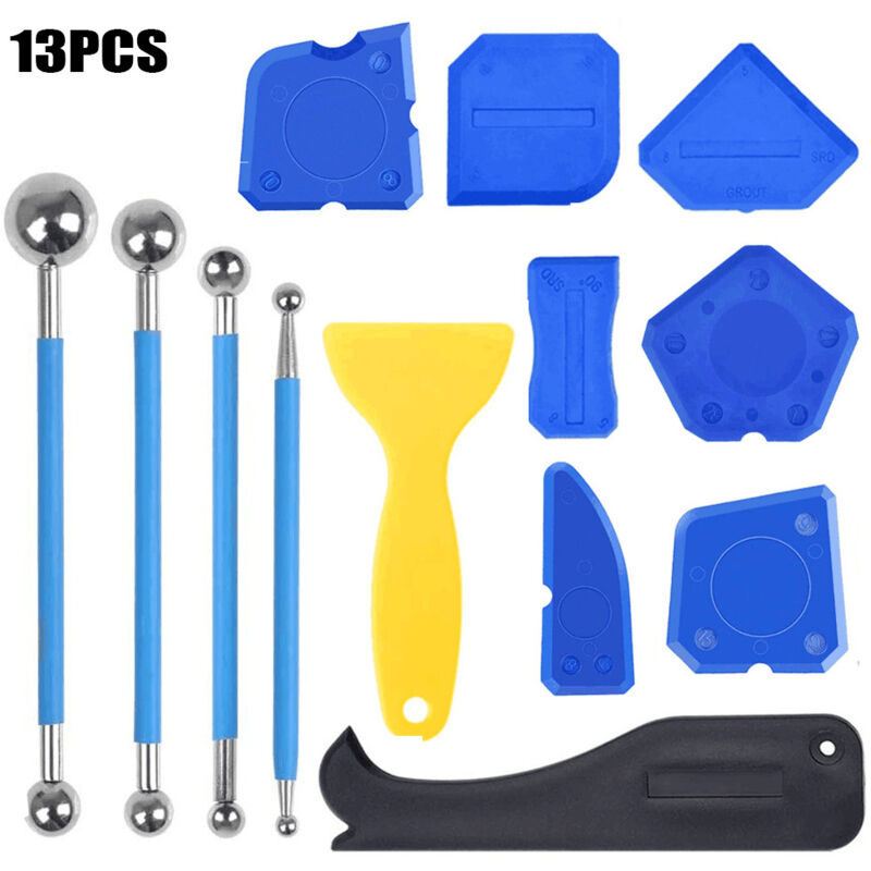 foto del prodotto aiperq 13 pezzi sigillante in silicone e strumenti di sigillatura del telaio pi lisci per giunti, kit di strumenti di sigillatura e calafataggio per