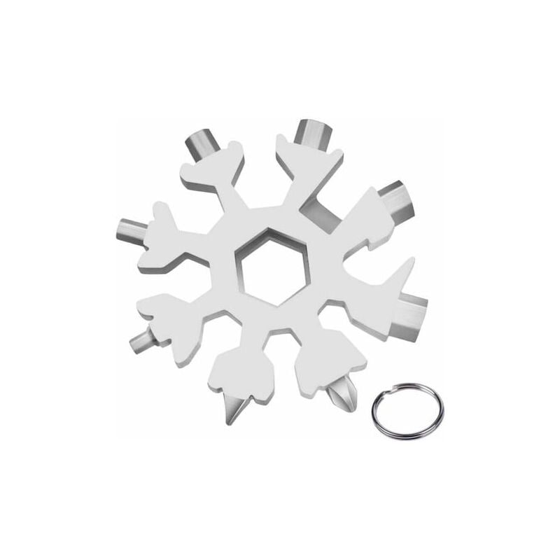 foto del prodotto aiperq 18 in 1 snowflake multi tool, cacciavite a forma di fiocco di neve, strumento potente, apribottiglie portatile in acciaio inossidabile,