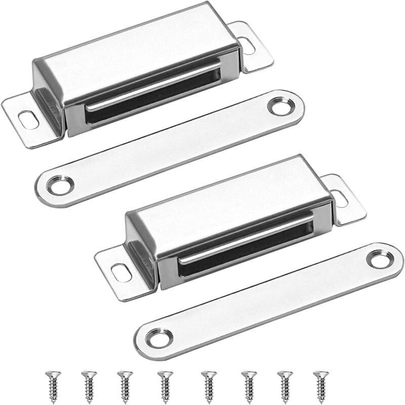 foto del prodotto aiperq 2 pezzi di chiusure magnetiche per ante di armadietti, tirano fino a 40 kg, chiusure magnetiche per mobili resistenti per cassetti, porte