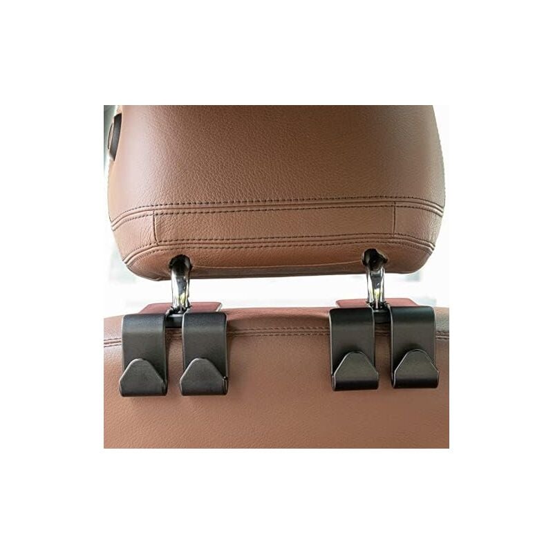 foto del prodotto aiperq 2 pezzi gancio poggiatesta auto quattro ganci gancio borsa auto porta portafoglio auto universale multifunzionale