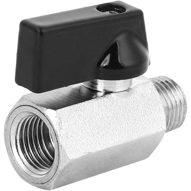 foto del prodotto aiperq 2 pezzi mini valvola a sfera in ottone, g1 4 mini valvola a sfera in ottone abrasiva blow off accessori per valvole per compressori d aria