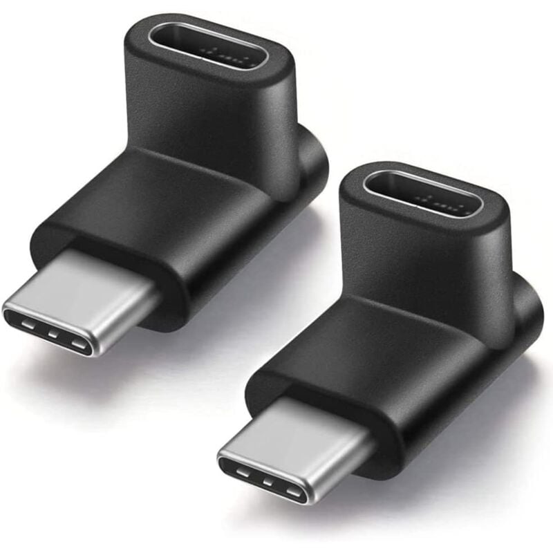 foto del prodotto aiperq 2 pezzi usb c tipo c maschio a femmina 90 gradi adattatore angolare su e gi usb c usb 3.1 estensione tipo c per tablet, telefono cellulare,