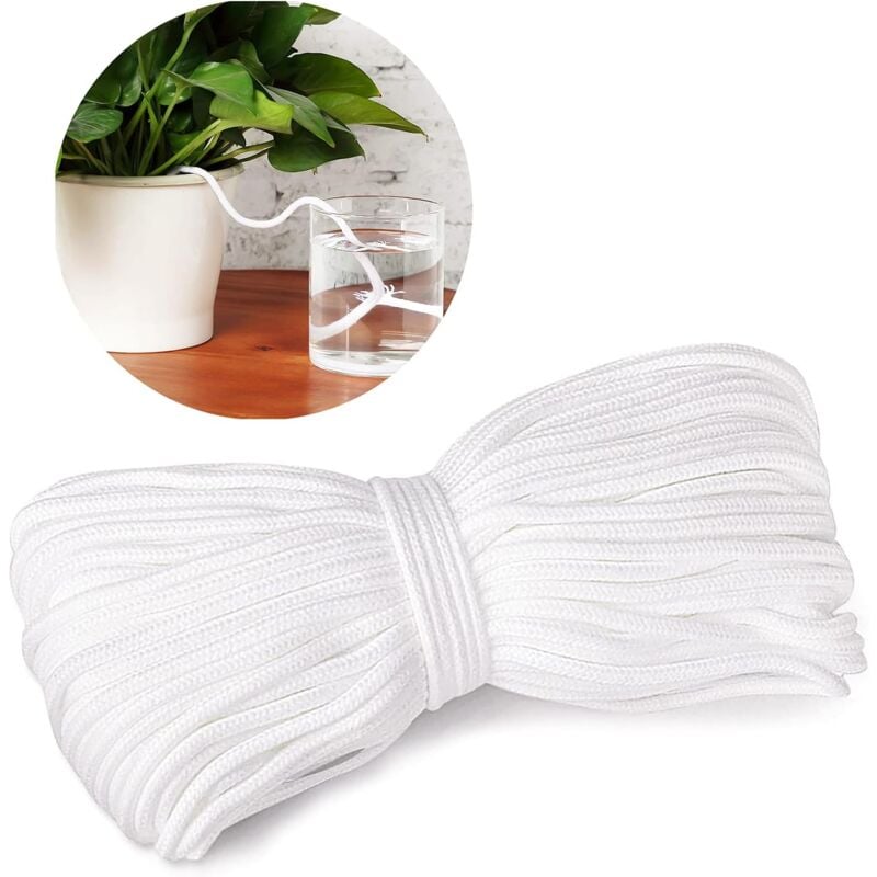foto del prodotto aiperq 20m corda per irrigazione automatica con stoppino corda in cotone da 4 mm con sistema di irrigazione automatico per le vacanze fai da te