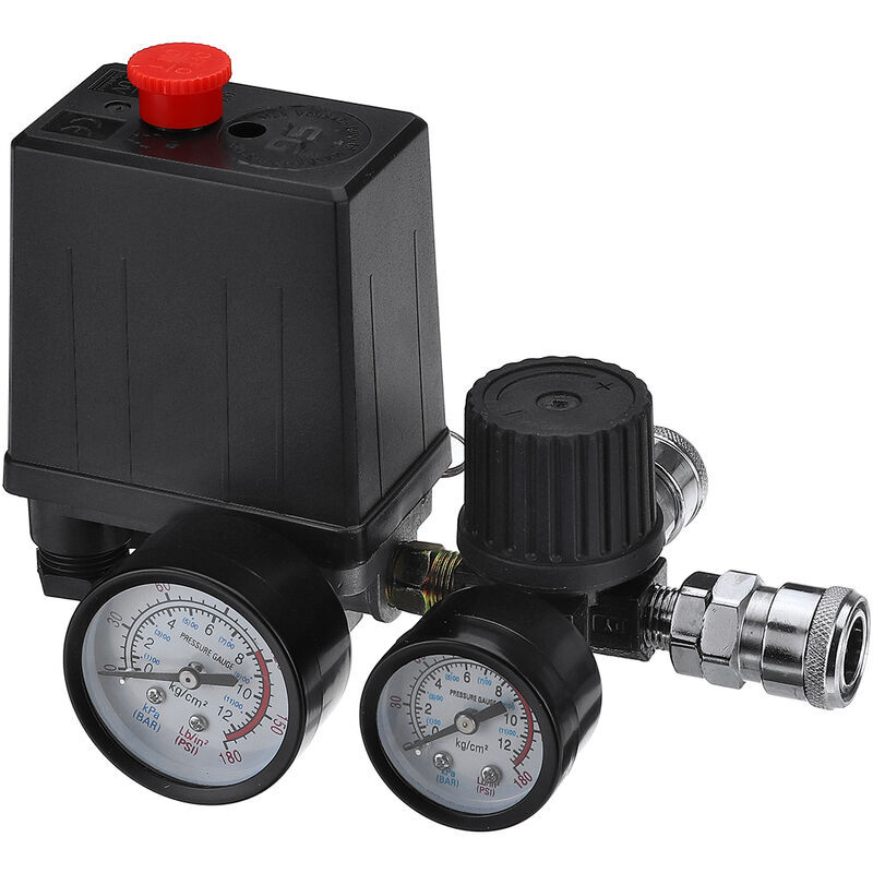 foto del prodotto aiperq 220v 0 180 psi pressostato per compressore d aria valvola di controllo regolatore manometri con connettore rapido 220v 