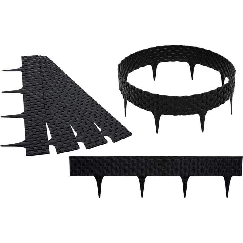 foto del prodotto aiperq 3,6 m bordatura da giardino bordatura da giardino palizzata aiuola in rattan look nero