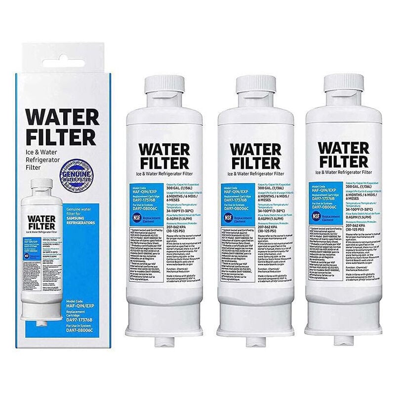 foto del prodotto aiperq 3 pezzi di cartuccia filtro acqua originale samsung da97 17376b da97 08006c modello haf qin exp ricambi per frigorifero