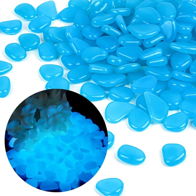 foto del prodotto aiperq 300 pezzi pietre luminose, pietre decorative per vasi, ciottoli per acquario, ghiaia per acquario, decorazione giardino esterno e ciottoli