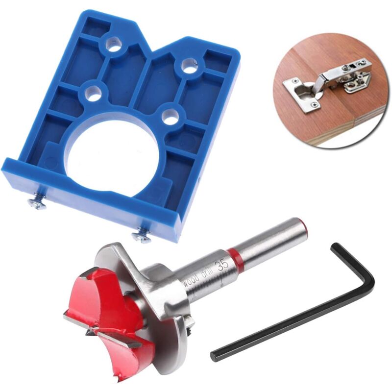 foto del prodotto aiperq 35mm jig per cerniere set di punte per trapano per cerniere nascoste guida di localizzazione per foratura strumenti per cerniere per mobili