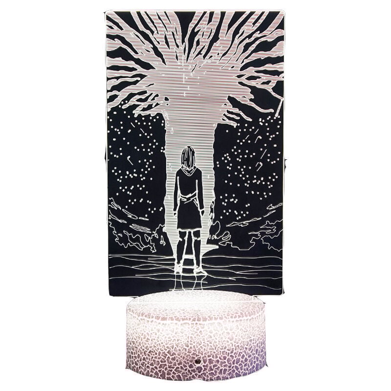 foto del prodotto aiperq 3d luce notturna led luce visiva stereo colorato plug in piccola lampada da tavolo