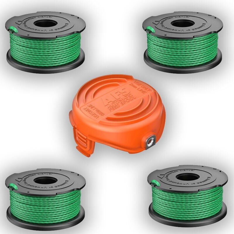 foto del prodotto aiperq 4 bobine di filo verde per decespugliatore black decker gl7033 gl8033 gl9035 a6482 4 bobine di filo 1 copri bobina 