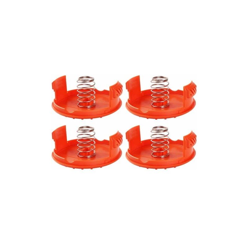 foto del prodotto aiperq 4 pezzi di tappi per rocchetti 4 pezzi di molle, parti di ricambio, accessori compatibili con i decespugliatori black decker rc 100 p