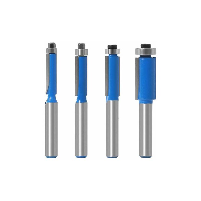 foto del prodotto aiperq 4 pezzi fresa a copia 8 mm fai da te utensili per fresatura del legno taglio con cuscinetto superiore, fresa a gambo a filo