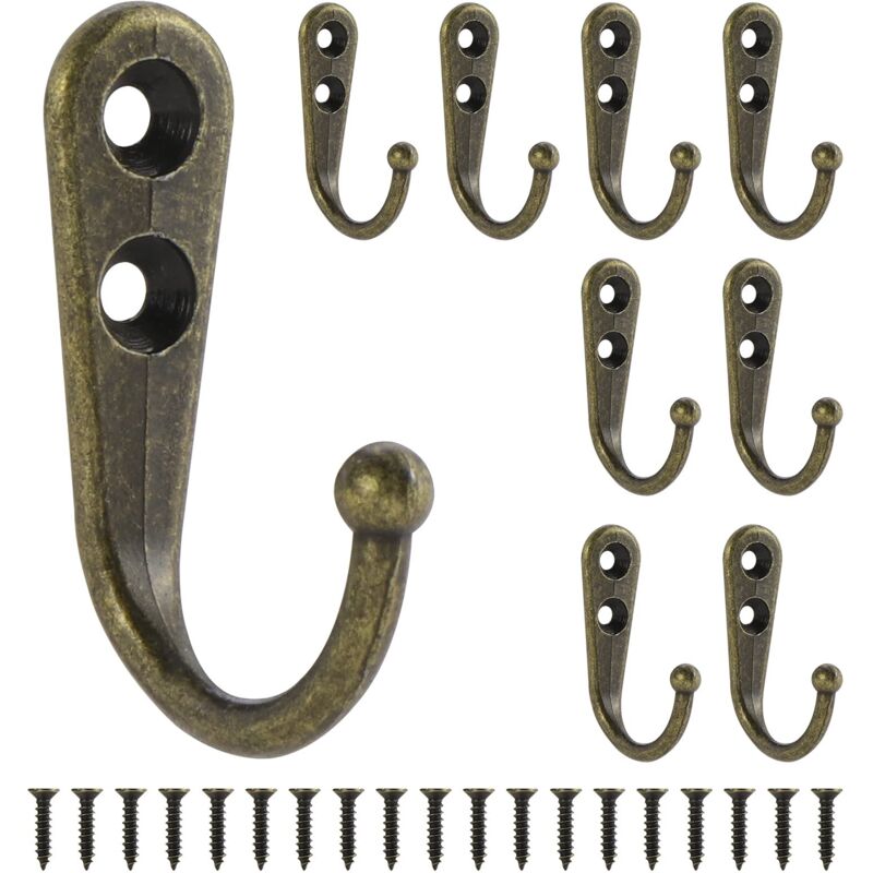 foto del prodotto aiperq 40 pezzi ganci da parete rustici con viti bronzo 