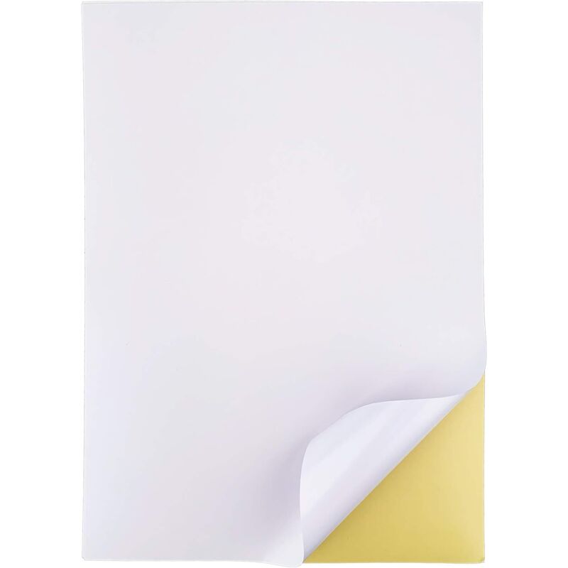 foto del prodotto aiperq 50 fogli 210 x 297 mm, carta per stampante autoadesiva a4, etichette adesive bianche opache, 1 etichetta per foglio 1 per foglio, 50 fogli 