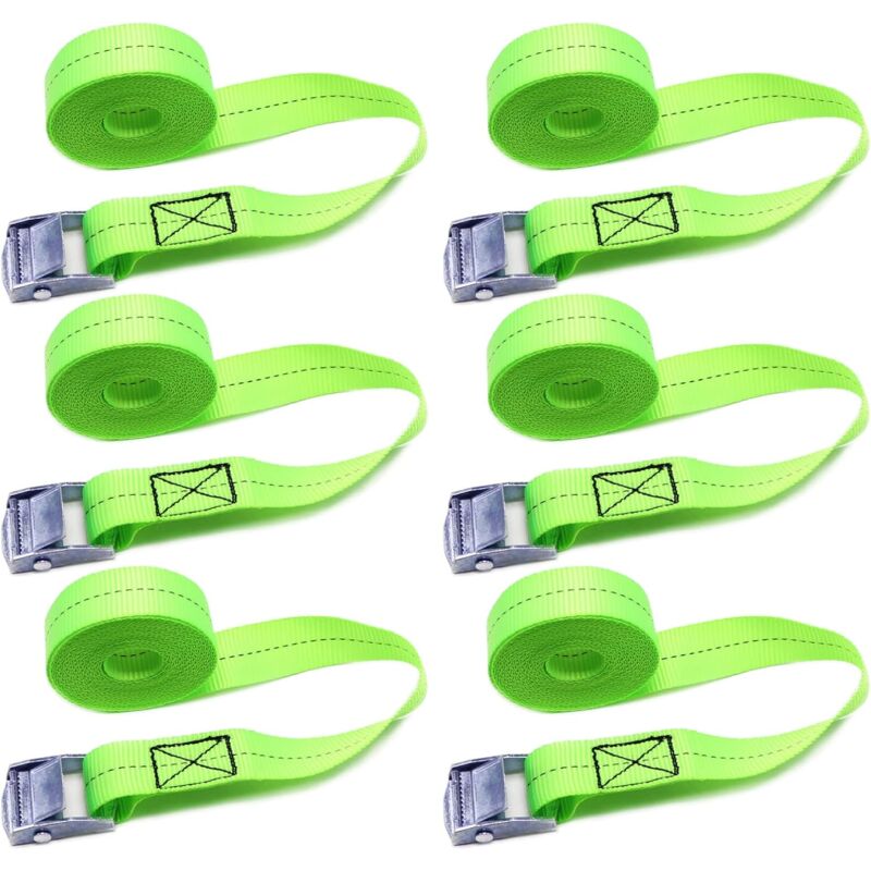 foto del prodotto aiperq 6 pezzi 1mx25mm cinghia a cricchetto cinghia di fissaggio con fibbia cinghie di fissaggio cucito per portapacchi cinghie di tensione per