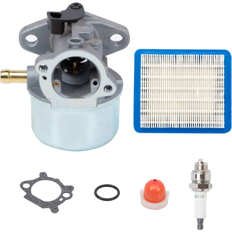 foto del prodotto aiperq 799868 kit carburatore con pompetta di adescamento e filtro dell aria per rasaerba con motore briggs stratton 4 7hp 499059 498170 497586