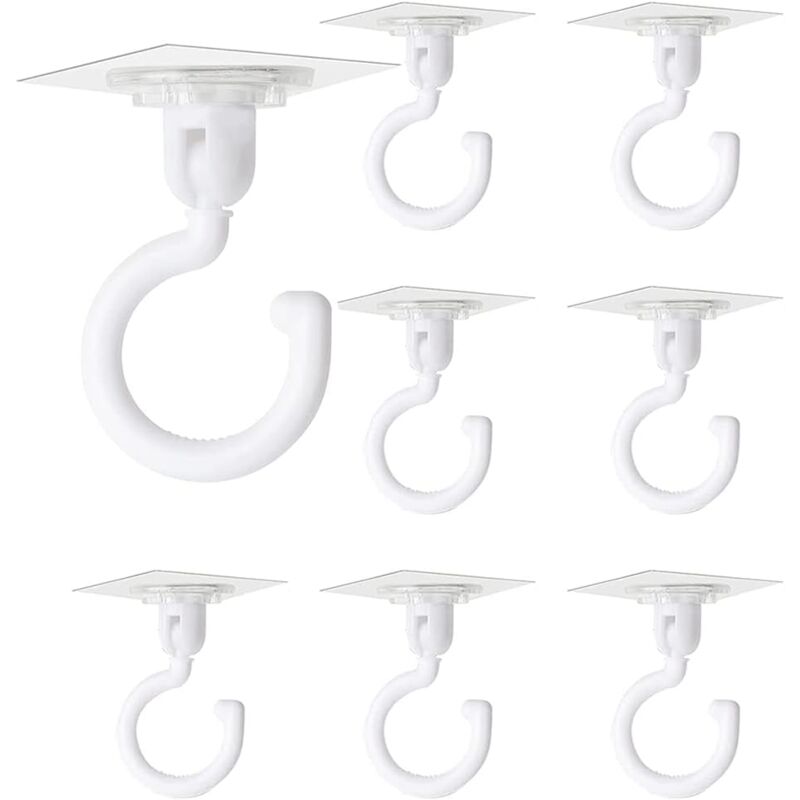 foto del prodotto aiperq 8 pezzi ganci autoadesivi trasparenti gancio girevole a 360 gradi ganci adesivi potenti per soffitto senza foratura ganci da parete per