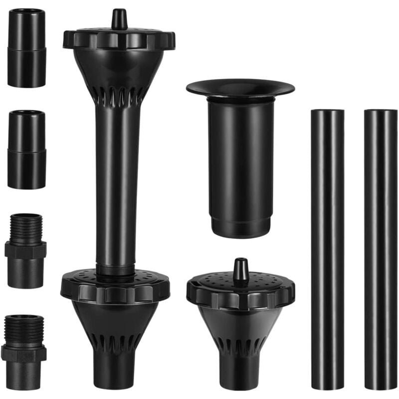 foto del prodotto aiperq 9 pezzi set di testine di spruzzo per fontana d acqua, kit di ugelli per pompa per laghetto regolabili per acquario, laghetto, piscina,