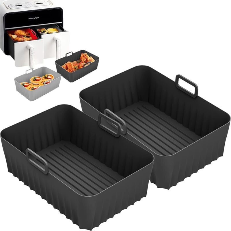 foto del prodotto aiperq accessori per friggitrice ad aria, 2 confezioni di stampi per friggitrice ad aria per ninja foodi af400eu af300eu 9,5 l, accessori per