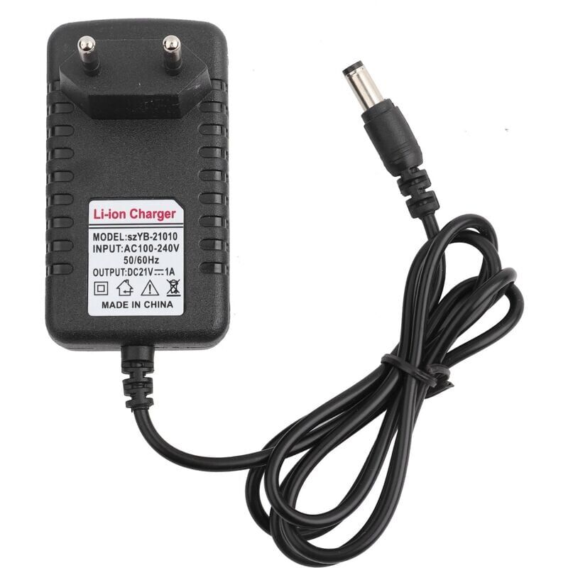 foto del prodotto aiperq adattatore per caricabatterie agli ioni di litio con nucleo in rame spesso ymyny, alimentazione elettrica 21 v 1 a, batteria al litio, porta