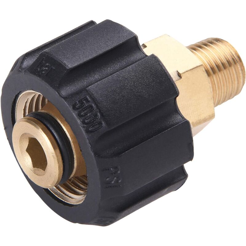 foto del prodotto aiperq adattatore per idropulitrice, raccordo metrico femmina m22 a maschio npt da 1 4 di pollice, 5000 psi
