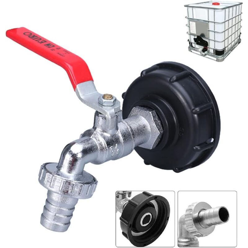foto del prodotto aiperq adattatore per serbatoio per connessione filettata ibc da 1 2 , rubinetto per serbatoio da 1000 litri, rubinetto per collettore di pioggia,