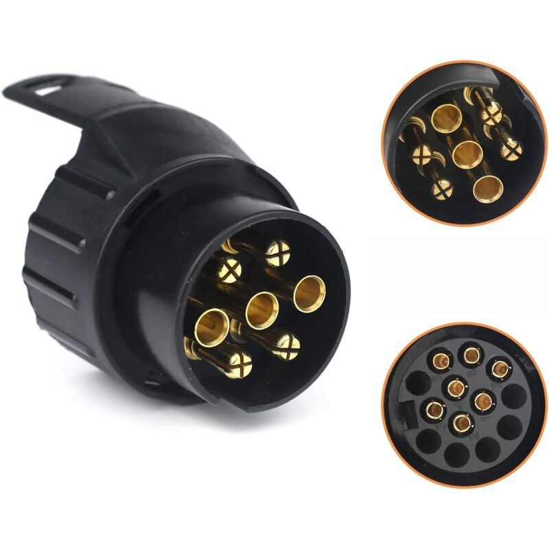 foto del prodotto aiperq adattatore per spina per rimorchio, accessori universali, adattatore per rimorchio impermeabile da 7 pin a 13 pin compatibile con auto e