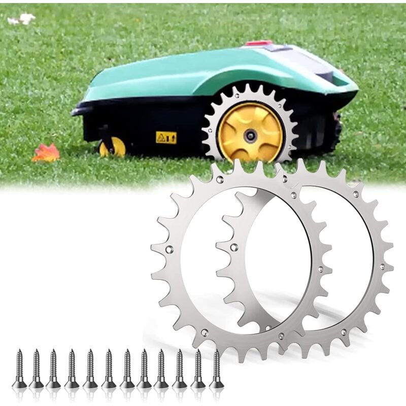 foto del prodotto aiperq adatto per robot rasaerba bosch indego xs 300, s500, s 500, tacchette adesive da 170 mm.