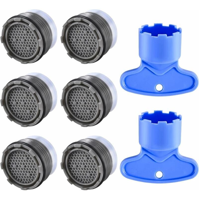 foto del prodotto aiperq aeratore m18.5, aeratore per rubinetto da 6 pezzi, filtro per rubinetto, accessorio per rubinetto con filettatura esterna, risparmiatore