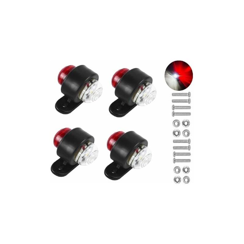 foto del prodotto aiperq aiper 4 confezioni di luci di posizione laterali a led, luci di segnalazione laterali doppie bianche e rosse 12 24 v, luci di parcheggio per