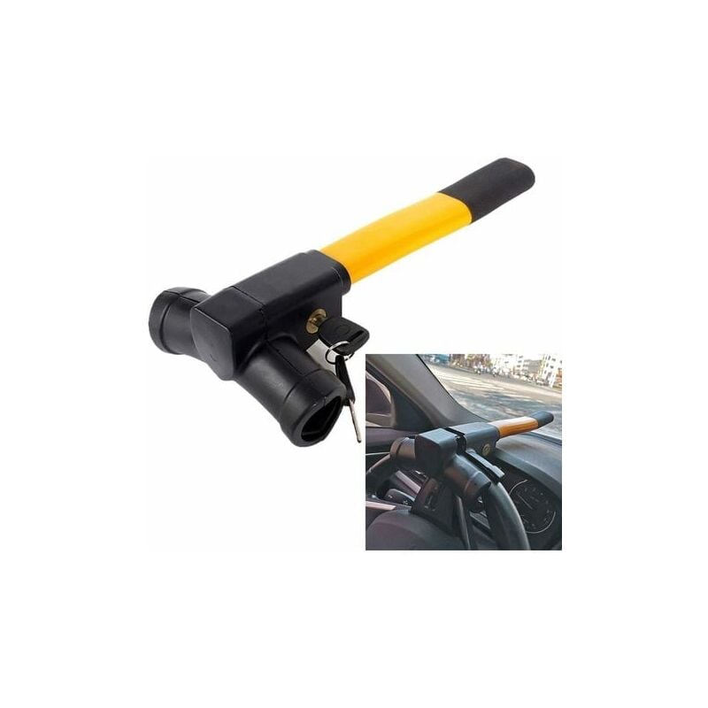 foto del prodotto aiperq antifurto per auto con asta di blocco chiave, bloccasterzo, blocco di sicurezza universale per auto, barra antifurto per volante, blocco a t