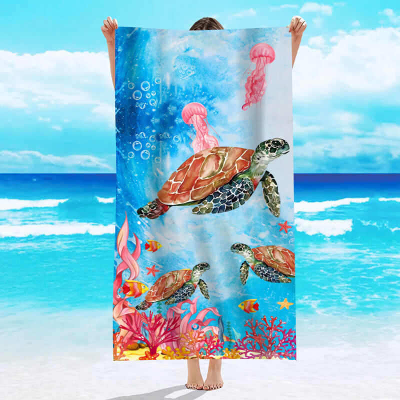 immagine 0 del prodotto aiperq asciugamano da spiaggia 70x150 cm, telo da spiaggia in velluto monofacciale, telo da bagno in microfibra, assorbente per il sudore, con