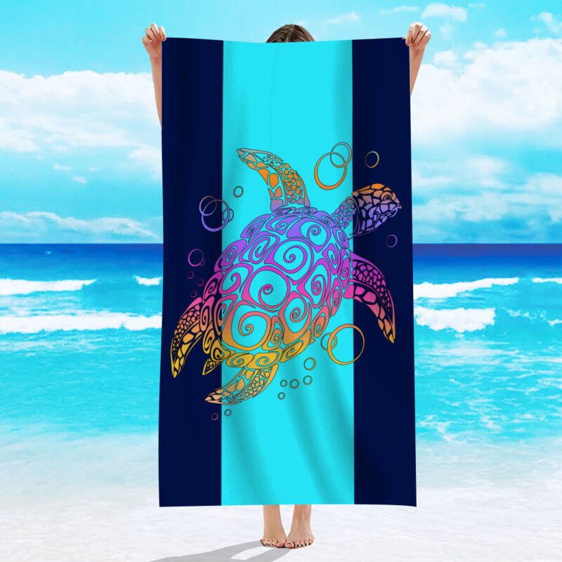 foto del prodotto aiperq asciugamano da spiaggia 70x150 cm, telo da spiaggia in velluto monofacciale, telo da bagno in microfibra, assorbente per il sudore, con