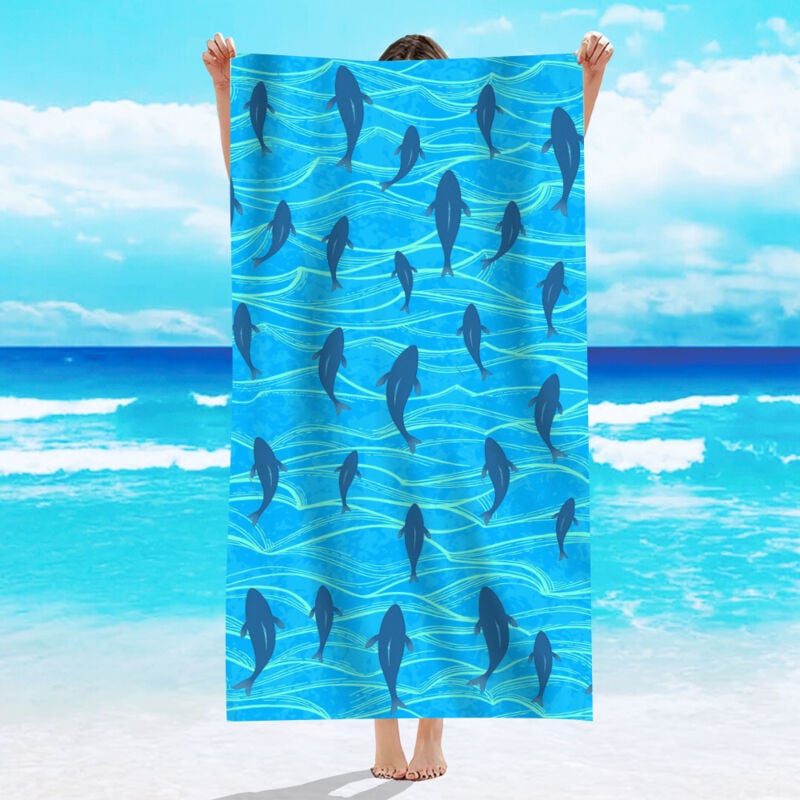 foto del prodotto aiperq asciugamano da spiaggia 70x150 cm, telo da spiaggia in velluto monofacciale, telo da bagno in microfibra, assorbente per il sudore, con