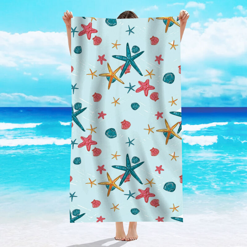 foto del prodotto aiperq asciugamano da spiaggia 70x150 cm, telo da spiaggia in velluto monofacciale, telo da bagno in microfibra, assorbente per il sudore, con