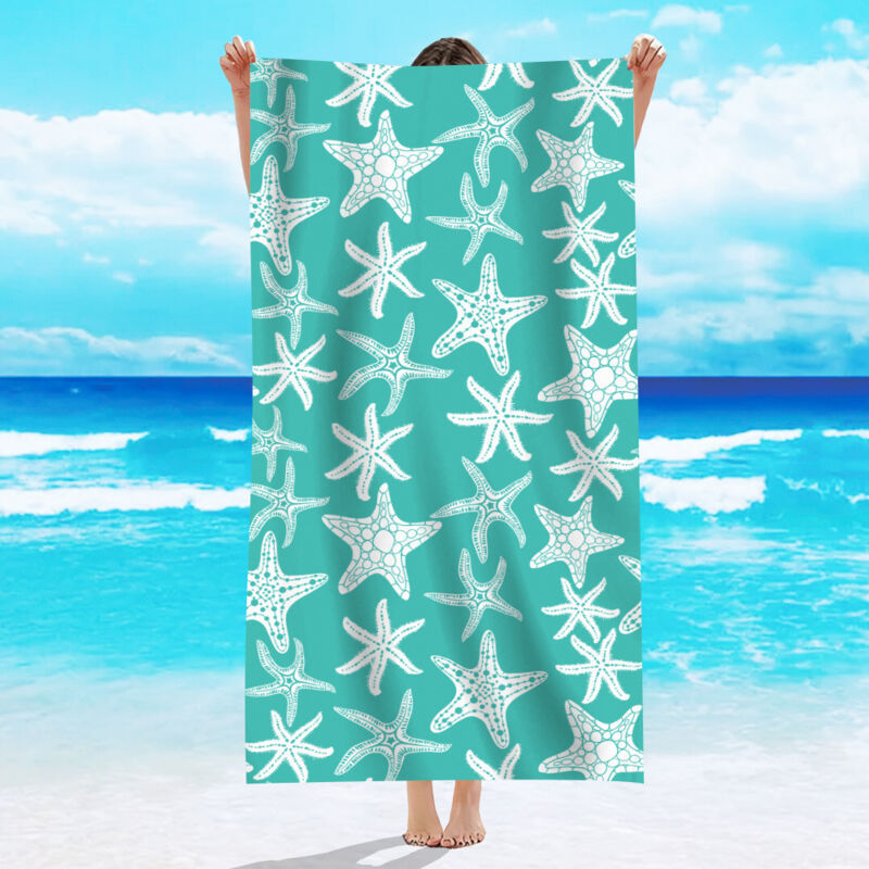 foto del prodotto aiperq asciugamano da spiaggia 70x150 cm, telo da spiaggia in velluto monofacciale, telo da bagno in microfibra, assorbente per il sudore, con